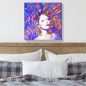 Peacock Tance Leinwanddruck (Insitu (Schlafzimmer))