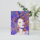 Peacock Tance Postkarte (Stehend Vorderseite)