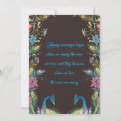 Peacock Them Wedding Einladung (Rückseite)