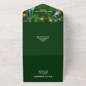 Peacock Thema Luxus 3D-Pfau smaragdgoldblau All In One Einladung (Außenbereich)