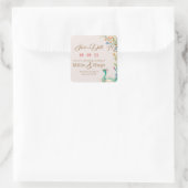 Peacock Theme Wedding Quadratischer Aufkleber (Tasche)