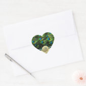Peacock Theme Wedding Umschlag Aufklebers Herz-Aufkleber (Umschlag)