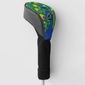Peacock Themed Golf Driver Cover Headcover (angewinkelt)