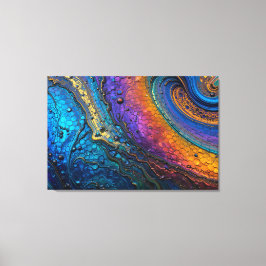 Peacock Titanium Macro Leinwanddruck