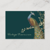 Peacock Tree Leaf Grunge Swirl Design Visitenkarte (Rückseite)