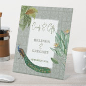 Peacock Tropical Greenerenerity Wedding Cards Schi Sockelschild (In Situ)