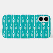 Peacock Turquoise Arrows Pattern Case-Mate iPhone Hülle (Rückseite (Horizontal))