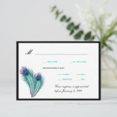Peacock Tuxedo RSVP Cards (Stehend Vorderseite)