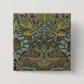 Peacock und Dragon (von William Morris) Button (Vorderseite)