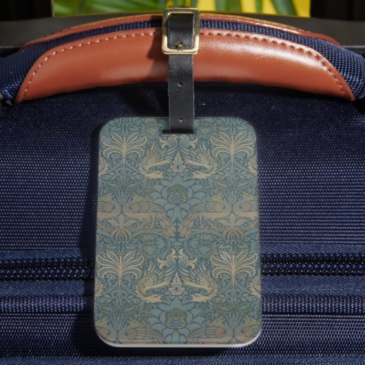 Peacock und Dragon von William Morris Gepäckanhänger (Vorderseite Insitu 2)