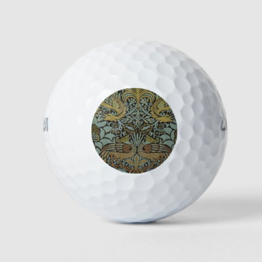 Peacock und Dragon (von William Morris) Golfball (Vorderseite)