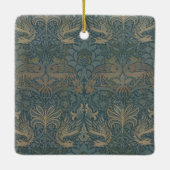 Peacock und Dragon von William Morris Keramikornament (Rückseite)