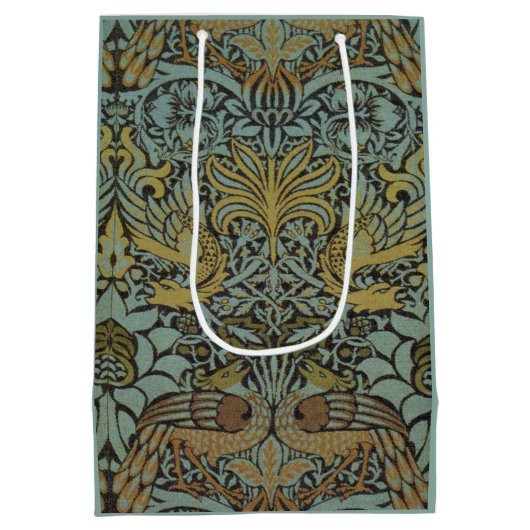 Peacock und Dragon (von William Morris) Mittlere Geschenktüte (Rückseite)