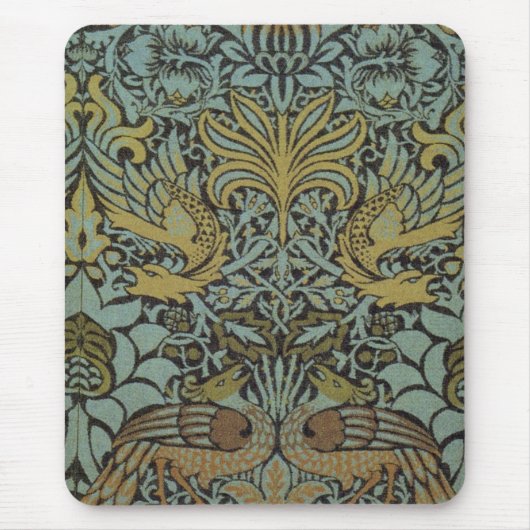 Peacock und Dragon (von William Morris) Mousepad (Vorne)
