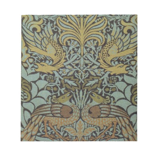 Peacock und Dragon (von William Morris) Notizblock (Vorderseite)