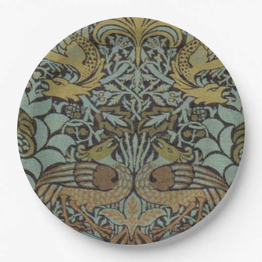 Peacock und Dragon (von William Morris) Pappteller (Vorderseite)