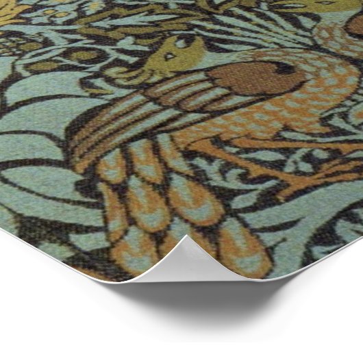 Peacock und Dragon (von William Morris) Poster (Ecke)