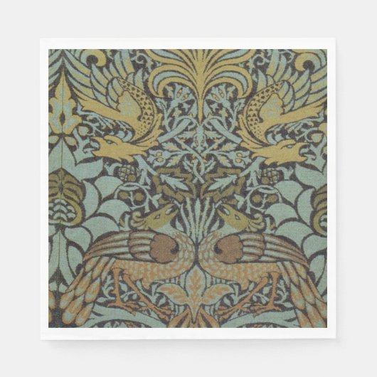 Peacock und Dragon (von William Morris) Serviette (Vorderseite)