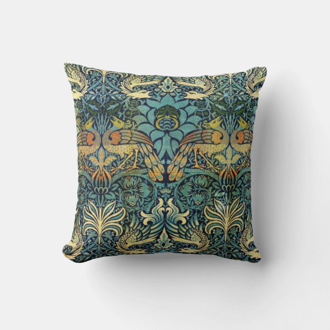 Peacock und Dragon William Morris Kissen (Vorderseite)