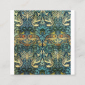 Peacock und Dragon William Morris Quadratische Visitenkarte (Vorderseite)