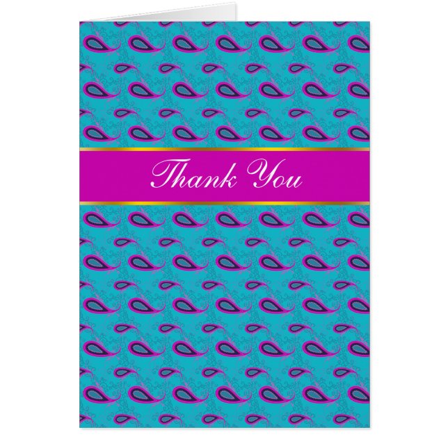 Peacock und Magenta Paisley Pattern (Vorne)