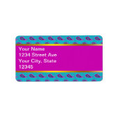 Peacock und Magenta Paisley Pattern Adressaufkleber (Vorne)