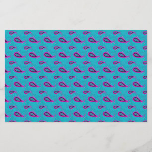 Peacock und Magenta Paisley Pattern Briefpapier