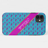 Peacock und Magenta Paisley Pattern Case-Mate iPhone Hülle (Rückseite (Horizontal))