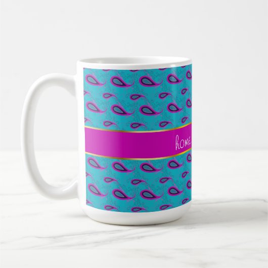 Peacock und Magenta Paisley Pattern Kaffeetasse