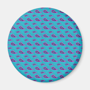Peacock und Magenta Paisley Pattern Magnet