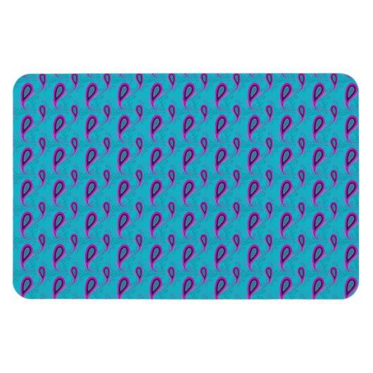 Peacock und Magenta Paisley Pattern Magnet (Horizontal)
