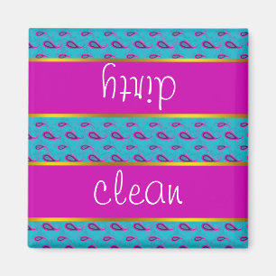 Peacock und Magenta Paisley Pattern Magnet