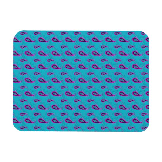 Peacock und Magenta Paisley Pattern Magnet (Horizontal)