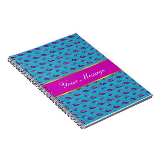 Peacock und Magenta Paisley Pattern Notizblock (Rechte Seite)