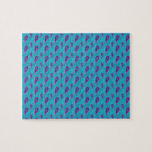 Peacock und Magenta Paisley Pattern Puzzle