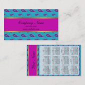 Peacock und Magenta Paisley Pattern Visitenkarte (Vorne/Hinten)