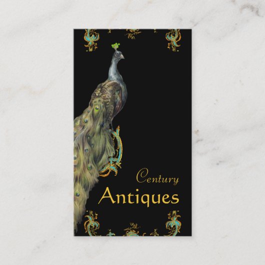 Peacock und Scrolls Business Visitenkarte (Vorderseite)