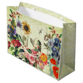 PEACOCK UND WILLIAM MORRIS GIFT BAG GROßE GESCHENKTÜTE (Rückseite Schrägansicht)