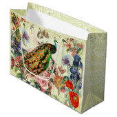 PEACOCK UND WILLIAM MORRIS GIFT BAG GROßE GESCHENKTÜTE (Vorderseite Schrägansicht)