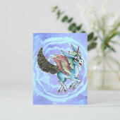 Peacock Unicorn Postkarte (Stehend Vorderseite)