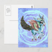 Peacock Unicorn Postkarte (Vorne/Hinten)