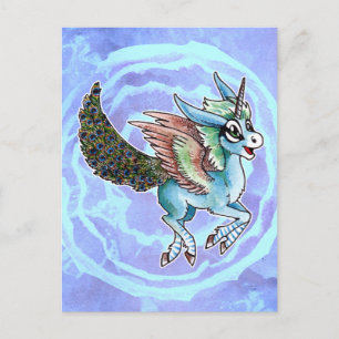 Peacock Unicorn Postkarte