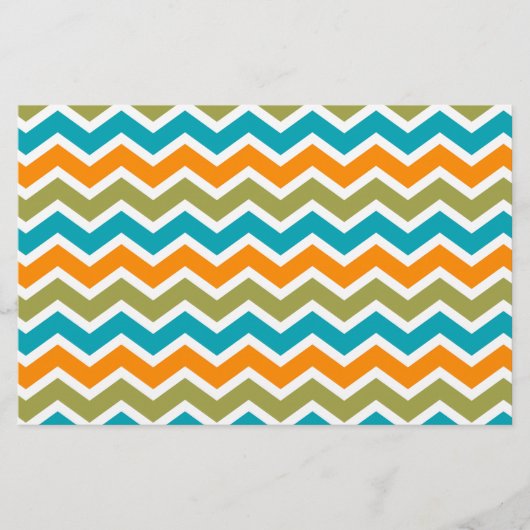 Peacock Vibrant Tribal Zigzag Briefpapier (Vorderseite)