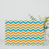 Peacock Vibrant Tribal Zigzag Briefpapier (Stehend Vorderseite)