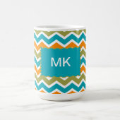Peacock Vibrant Tribal Zigzag Kaffeetasse (Mittel)