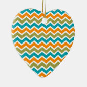 Peacock Vibrant Tribal Zigzag Keramik Ornament (Rechts)