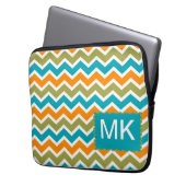 Peacock Vibrant Tribal Zigzag Laptopschutzhülle (Vorderseite Links)