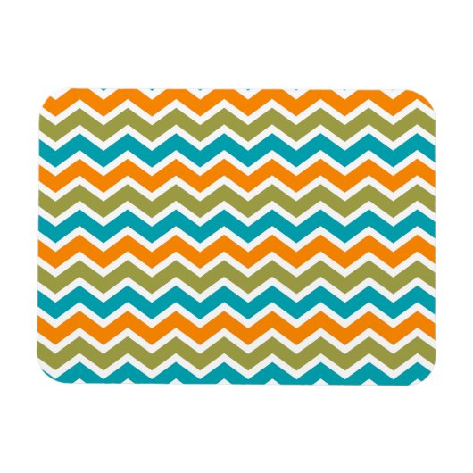 Peacock Vibrant Tribal Zigzag Magnet (Horizontal)