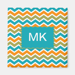 Peacock Vibrant Tribal Zigzag Magnet