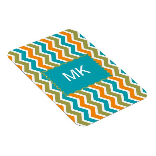 Peacock Vibrant Tribal Zigzag Magnet (Rechte Seite)